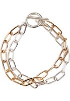 Two-tone layered bracelet - gold and silver colors