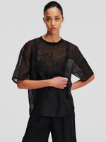 Karl Lagerfeld Organza T-shirt Tricou Negru