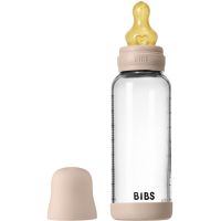 BIBS Baby Glass Bottle Round Latex antikolična steklenička Blush 240 ml