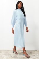 Trendyol Light Blue Aller Piece Detailed Woven Dress