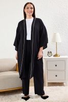 Trendyol Curve Black 2-Piece Viscose Binding Dressing Gown-Pajama Bottom Woven Pajama Set