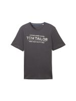 TOM TAILOR Majica  tamo siva / bijela