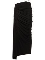 Framed Draped Viscose Midi Skirt