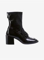 Black women's leather patent leather ankle boots with heels Högl Mag - Women's