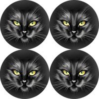 Bertoni Home Unisex's 4 Round Table Pads Set Nero