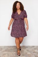 Trendyol Curve Multicolored A-Line/Bell-Floral Woven Dress