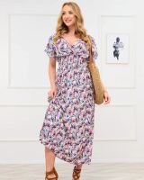 Resti Blue and pink women's floral maxi dress - Clothing