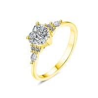 Olivie Strieborný prsteň MOISSANITE SRDCE GOLD 9837 Velikost prstenů: 5 (EÚ: 49 – 50)