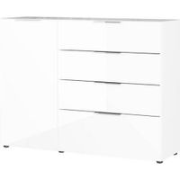 Premium Living ŠIROKÁ KOMODA, biela, 134/102/42 cm