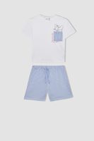 DEFACTO Girl's Disney Dumbo Short Sleeve Pajama Set with Shorts