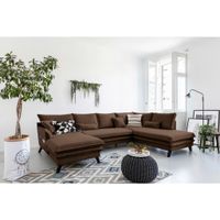 P & B SEDACIA SÚPRAVA, textil, hnedá