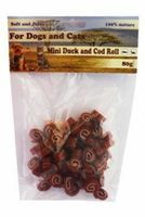For Dogs and Cats Pochúťka Rolka s kačicou a treskou mini 80 g