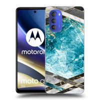 Silikónový čierny obal pre Motorola Moto G51 - Blue geometry
