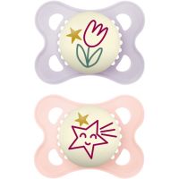 MAM Original Night 0m+ пустушка Purple/ Pink 2 кс