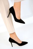 Soho Black Suede Women's Classic High Heel Shoes 19550