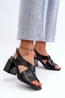VINCEZA Elegáns női magassarkú szandál fekete Eco Leather Asellesa színben