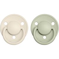 BIBS De Lux Natural Rubber Size 1: 0+ months duda Ivory / Sage 2 kos