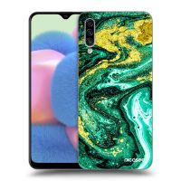 Silikónový prehľadný obal pre Samsung Galaxy A30s A307F - Green Gold