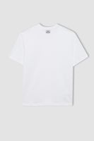 DEFACTO Boy White V Neck Short Sleeve Basic School T-Shirt