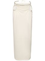 Embellished Sheer Jersey Midi Skirt