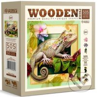 Dřevěné puzzle Chameleon a květiny (505 dílků) - puzzle z kategorie Zvířata