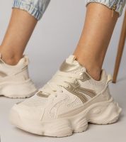 Gemre Bézs női sportos tornacipő arany betéttel Sandra