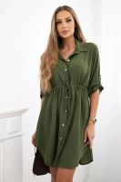 Kesi Włoski Dress with button closure and tie at the waist khaki