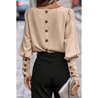 Elegante Bluse Mit Knöpfen, Beige