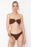 Trendyol X Zeynep Tosun Brown Snake Accessory Detailed Removable Strap Bikini Set