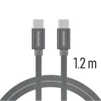 Datový kabel Swissten Textile USB-C 1,2 M, grey