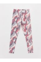 LC Waikiki Girl's Long Tights with Tie Dye Patterned Elastic Waist.