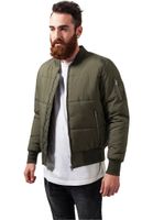 Basic Quilt Bomber Jacket olivová