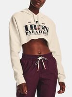 Under Armour UA Project Rock Crop Flce Hdy Sweatshirt Weiß