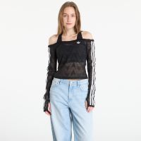 adidas Lace Bardot Long-Sleeve Top Black XS