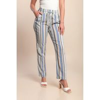 Hose Mit Streifenprint, Hellblau