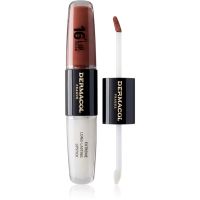 Dermacol 16H Lip Colour langlebiger, glänzender Lippenstift Farbton 23 Mocha Brown 2x4 ml