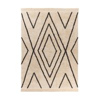 KOBEREC, 120/170 cm, krémová, čierna