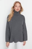 Trendyol Gray Oversized Basic Knitwear Sweater