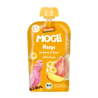 MOGLi bio mango kapsička s banánom a guavou s certifikáciou Demeter