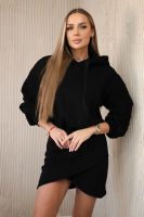 Insulated dress with a clutch bottom black