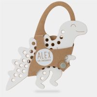 Milin Big Wooden Lacing Toy Dinosaur Alex розвивальна іграшка 22 cm x 15 cm x 0,7 cm 1 кс