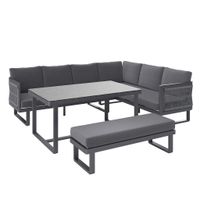 Ambia Garden SÚPRAVA ZÁHRADNÉHO NÁBYTKU 14-dielne, kov, plast, sklo, textil