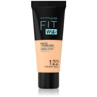 Maybelline Fit Me! Matte+Poreless pórusösszehúzó és mattító alapozó normál és olajos bőrre árnyalat 122 Creamy Beige 30 ml