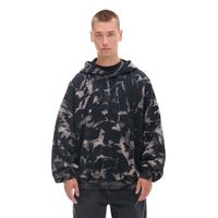 Cropp - Pulover s kapuco in vzorcem - temno siva