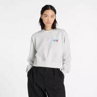 Φούτερ New Balance Athletics Premium Logo Relaxed Crop Crew Ash Heather XS