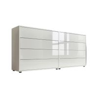 MID.YOU ŠIROKÁ KOMODA, biela, biela s vysokým leskom, 158/73/33 cm