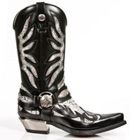 Lederschuhe Frauen - PITON BLANCO NEGR WEST - NEW ROCK - M.7991-S3 43