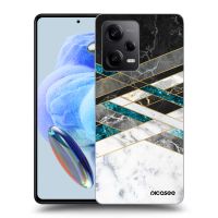 Silikónový čierny obal pre Xiaomi Redmi Note 12 Pro 5G - Black & White geometry