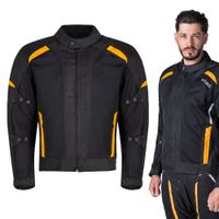 Pánská letní moto bunda W-TEC Tosheck černo-žlutá XL