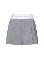 High Waisted Pleated Wool Shorts